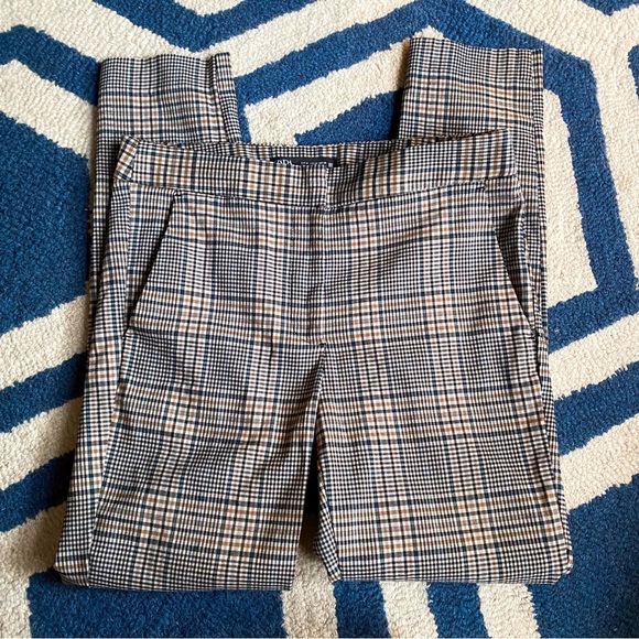 🍂 ZARA BROWN BLACK PLAID CLASSIC TROUSERS! - Picture 6 of 13